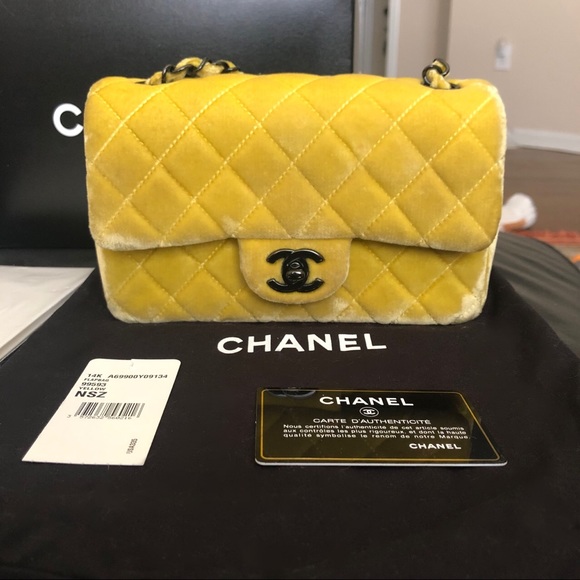 SOLD***Chanel Classic Mini Rectangular Velvet Bag - Picture 2 of 13